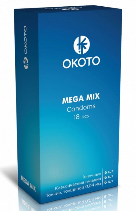 Презервативы OKOTO Mega Mix - 18 шт. - Sitabella - купить с доставкой в Арзамасе
