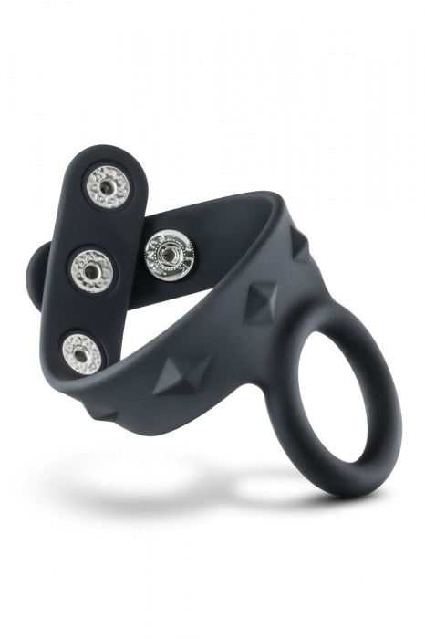 Черное эрекционное кольцо с подхватом мошонки на кнопках VS6 - Blush Novelties - в Арзамасе купить с доставкой