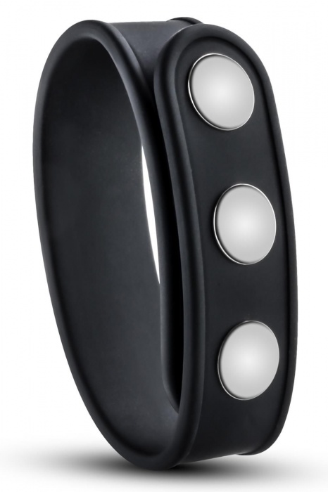 Черное эрекционное кольцо на кнопках - Blush Novelties - в Арзамасе купить с доставкой