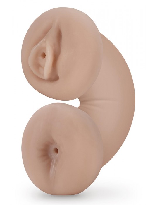 Телесный люминесцентный двусторонний мастурбатор Tasha - Blush Novelties - в Арзамасе купить с доставкой