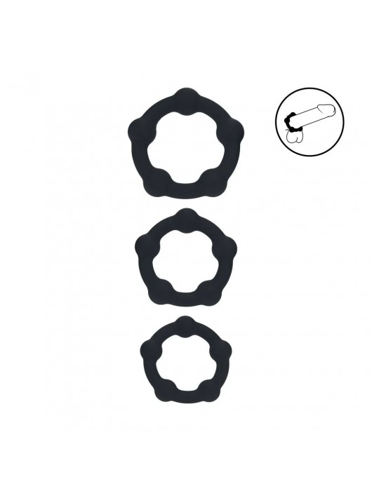 Набор из 3 эрекционных колец Beaded Silicone Cockring Set - Shots Media BV - в Арзамасе купить с доставкой