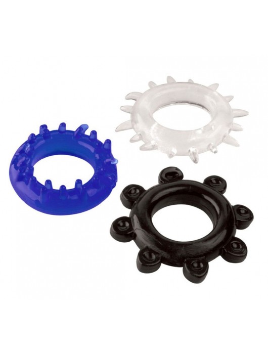 Набор из 3 эрекционных колец разного цвета и рельефа - Boys of Toys - в Арзамасе купить с доставкой