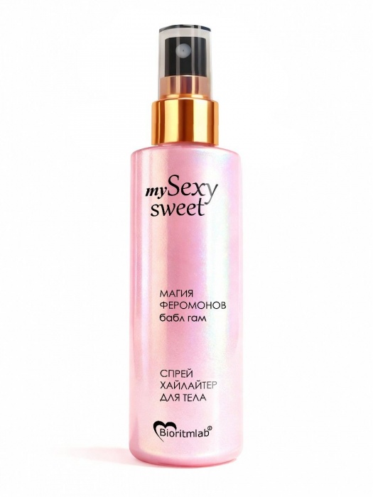 Спрей хайлайтер для тела Sexy Sweet с ароматом бабл-гам, шиммером и феромонами - 200 мл. -  - Магазин феромонов в Арзамасе