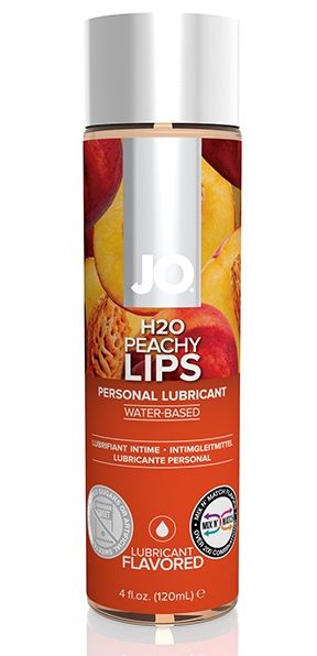 Лубрикант на водной основе с ароматом персика JO Flavored Peachy Lips - 120 мл. - System JO - купить с доставкой в Арзамасе