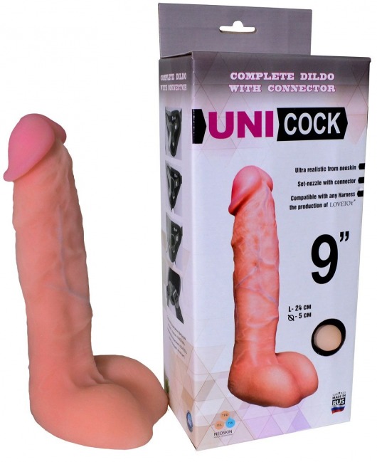 Фаллическая насадка Харнесс UNICOCK 9  - 24 см. - LOVETOY (А-Полимер) - купить с доставкой в Арзамасе