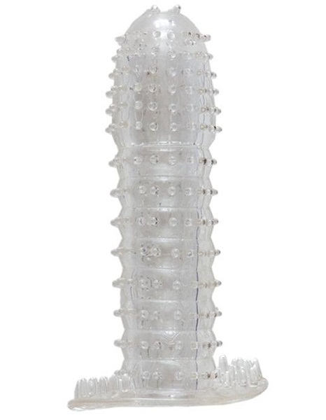 Гелевая прозрачная насадка c шипами - 12 см. - Toyfa Basic - в Арзамасе купить с доставкой Гелевая прозрачная насадка c шипами - 12 см. - Toyfa Basic - в Арзамасе купить с доставкой