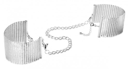 Серебристые наручники-браслеты Desir Metallique Handcuffs - Bijoux Indiscrets - купить с доставкой в Арзамасе