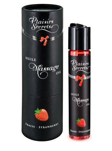 Массажное масло с ароматом клубники Huile de Massage Gourmande Fraise des Bois - 59 мл. - Plaisir Secret - купить с доставкой в Арзамасе