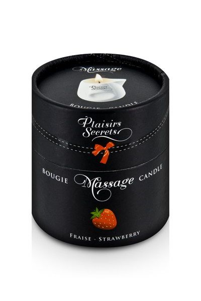 Массажная свеча с ароматом клубники Bougie de Massage Gourmande Fraise - 80 мл. - Plaisir Secret - купить с доставкой в Арзамасе