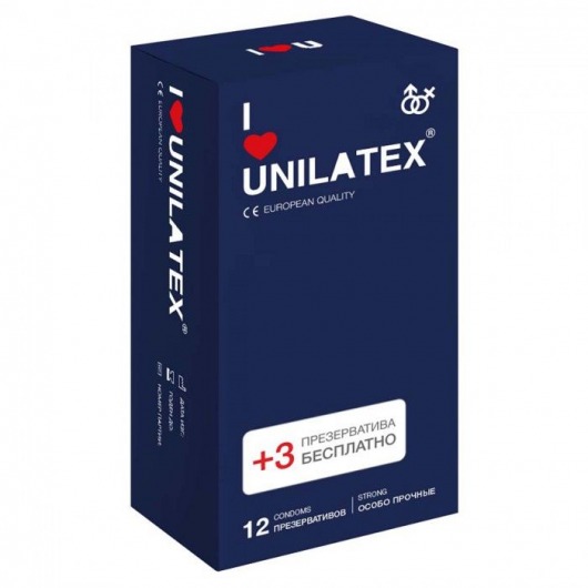 Ультрапрочные презервативы Unilatex Extra Strong - 12 шт. + 3 шт. в подарок - Unilatex - купить с доставкой в Арзамасе