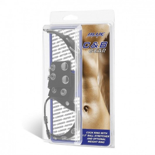 Утяжка на пенис и мошонку Cock Ring With 1.5  Ball Stretcher And Optional Weight Ring - BlueLine - купить с доставкой в Арзамасе