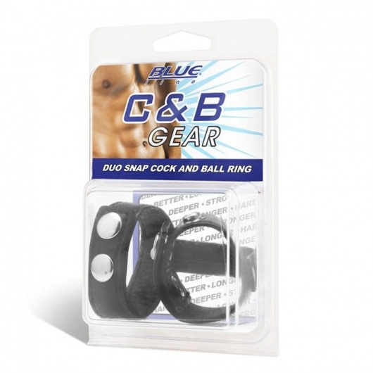 Утяжка на пенис с клёпками Duo Snap Cock And Ball Ring - BlueLine - купить с доставкой в Арзамасе