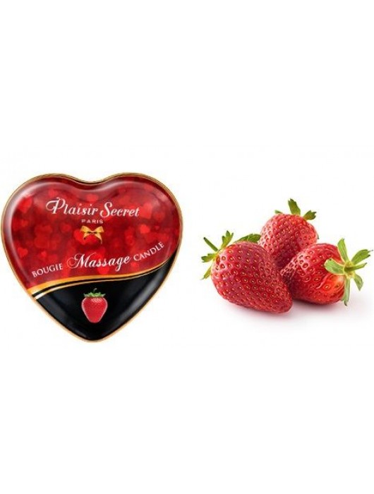 Массажная свеча с ароматом клубники Bougie Massage Candle - 35 мл. - Plaisir Secret - купить с доставкой в Арзамасе
