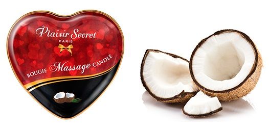 Массажная свеча с ароматом кокоса Bougie Massage Candle - 35 мл. - Plaisir Secret - купить с доставкой в Арзамасе