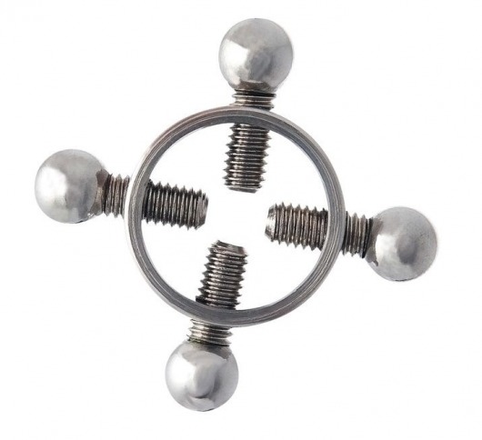 Серебристые зажимы для сосков на винтах - ToyFa - купить с доставкой в Арзамасе