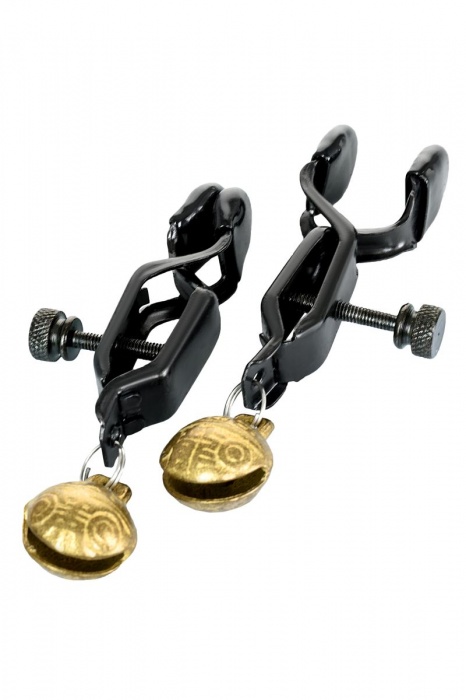 Черно-золотистые зажимы для сосков TOYFA Theatre - ToyFa - купить с доставкой в Арзамасе