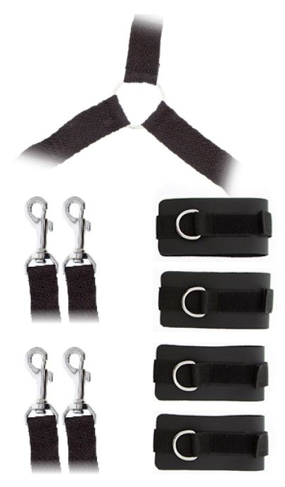 Комплект наручников и поножей LUXURIOUS BED RESTRAINT CUFF SET - Blush Novelties - купить с доставкой в Арзамасе