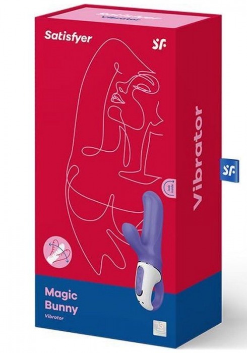 Фиолетовый вибратор Satisfyer Magic Bunny с клиторальным отростком - 17,6 см. - Satisfyer