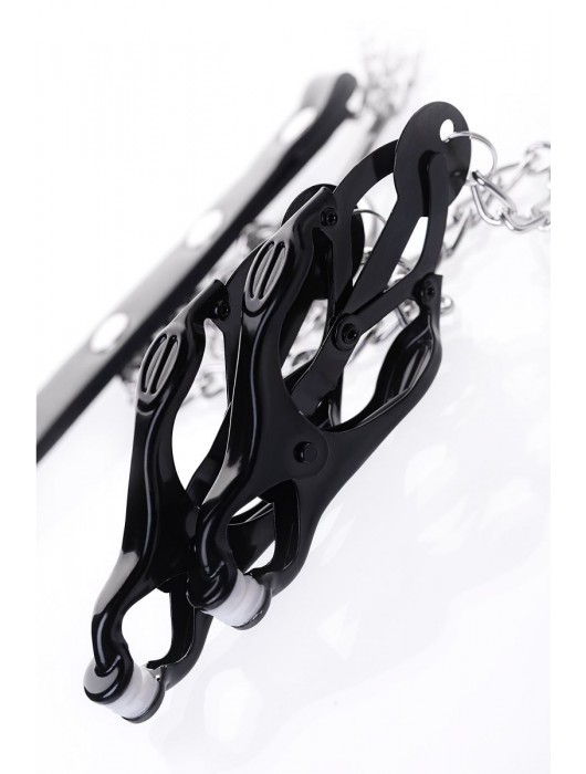 Черно-серебристые зажимы для сосков с кольцом для пениса TOYFA Metal - ToyFa - купить с доставкой в Арзамасе