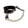 Черный ошейник с поводком из эко-кожи - БДСМ Арсенал - купить с доставкой в Арзамасе