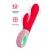 Красный вибратор с клиторальным отростком Petunia - 19 см. - ToyFa купить в Арзамасе с доставкой в Orgasmix.ru Красный вибратор с клиторальным отростком Petunia - 19 см. - ToyFa